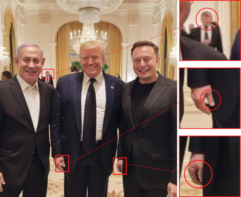 Ces incohérences permettent de douter rapidement de l'authenticité de cette image.