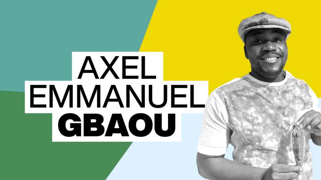 Axel Emmanuel Gbaou est un artisan chocolatier ivoirien, fier de se présenter comme "champion de Côte d'Ivoire" et vice-champion d'Afrique de chocolat-pâtisserie.