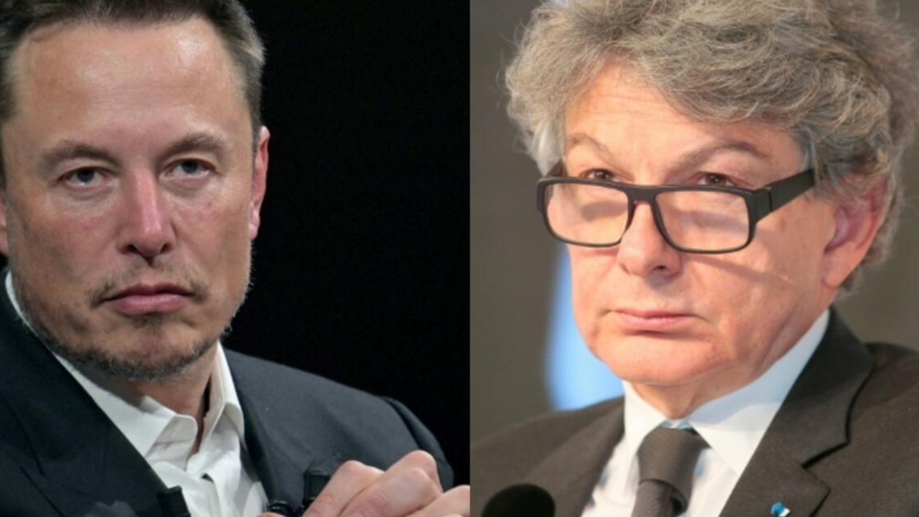 Elon Musk, le patron de X, est dans le collimateur du commissaire européen au marché intérieur, Thierry Breton.