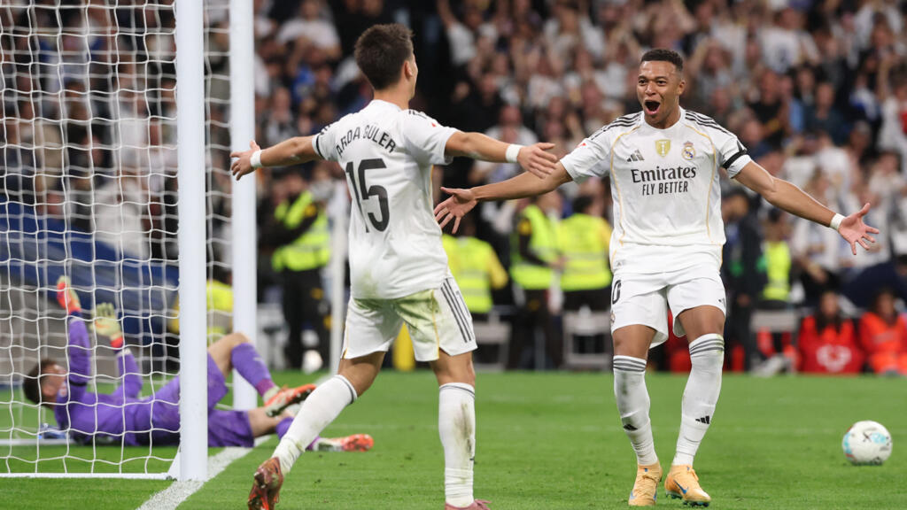Football: le Real, avec un doublé de Mbappé, s'échappe en tête de la Liga