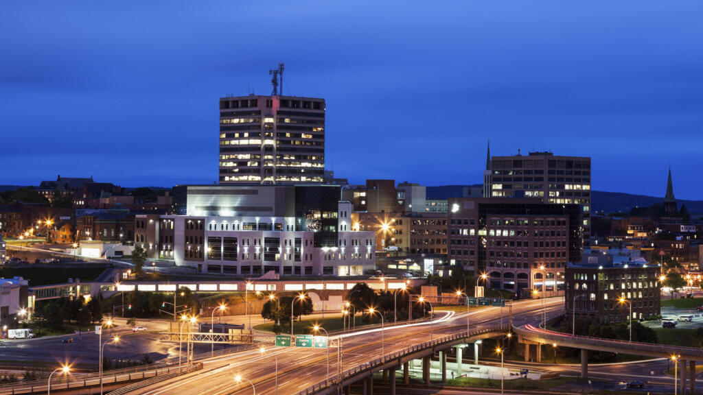 Une vue de Saint-John au  Nouveau-Brunswick, au Canada. (Image d'illustration)