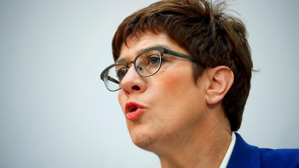 Annegret Kramp-Karrenbauer, dirigeante sortante de l'Union chrétienne-démocrate allemande (CDU), lors d'une conférence de presse au siège du parti à Berlin, le 10 février 2020.