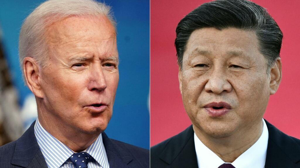 Le président américain Joe Biden (à gauche) et le président chinois Xi Jinping (à droite).