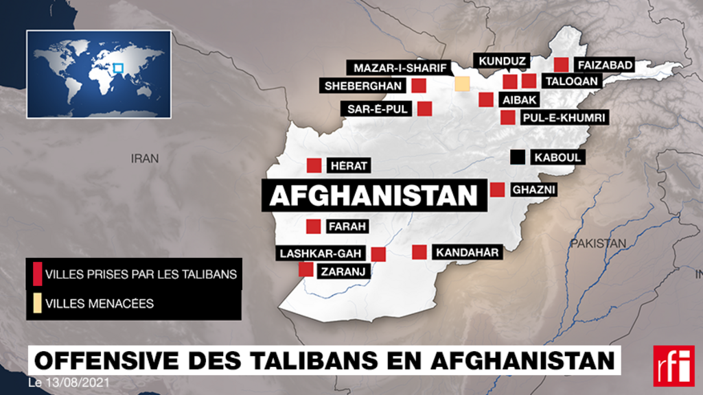 L'avancée des talibans, le 13 août 2021.