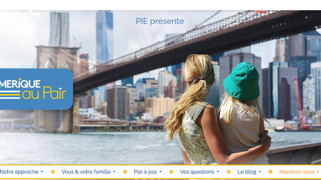 La page d'accueil de Amériques au pair