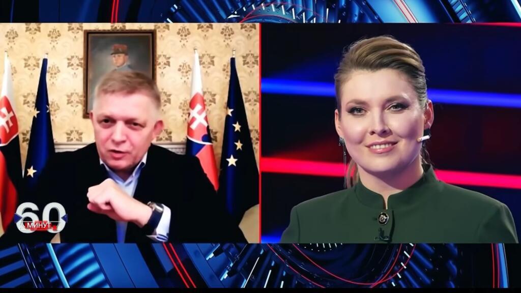 Premierul slovac Robert Fico în direct la postul TV Rossya 1, 31 octombrie 2024