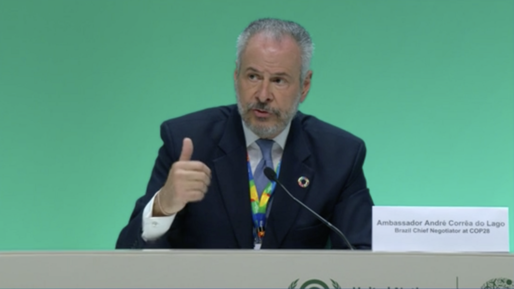Negociador-chefe do Brasil na COP29, diplomata André Corrêa do Lago é cotado para ser nomeado presidente da COP30 de Belém, no Brasil, em 2025. (Foto de 05/12/2023)