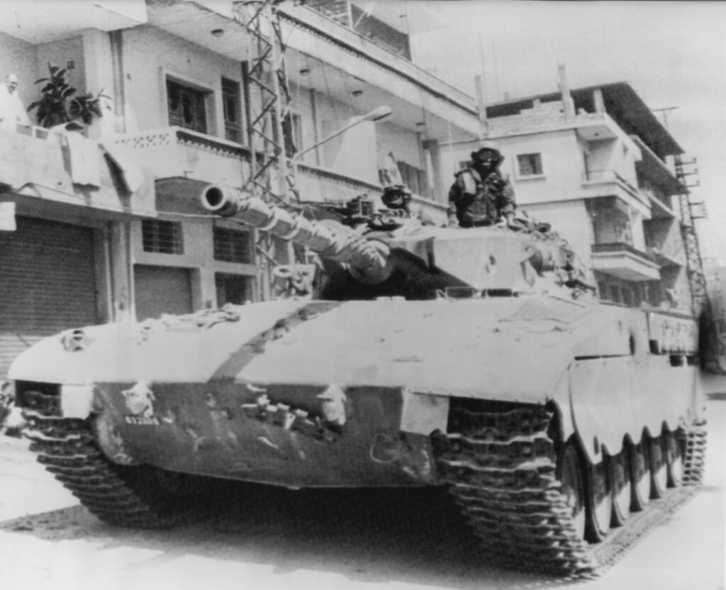 Un char Merkava utilisé par l'armée israélienne en 1982 au Liban.