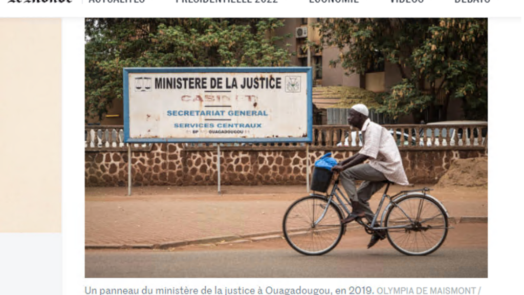 Capture d'écran du Monde Afrique