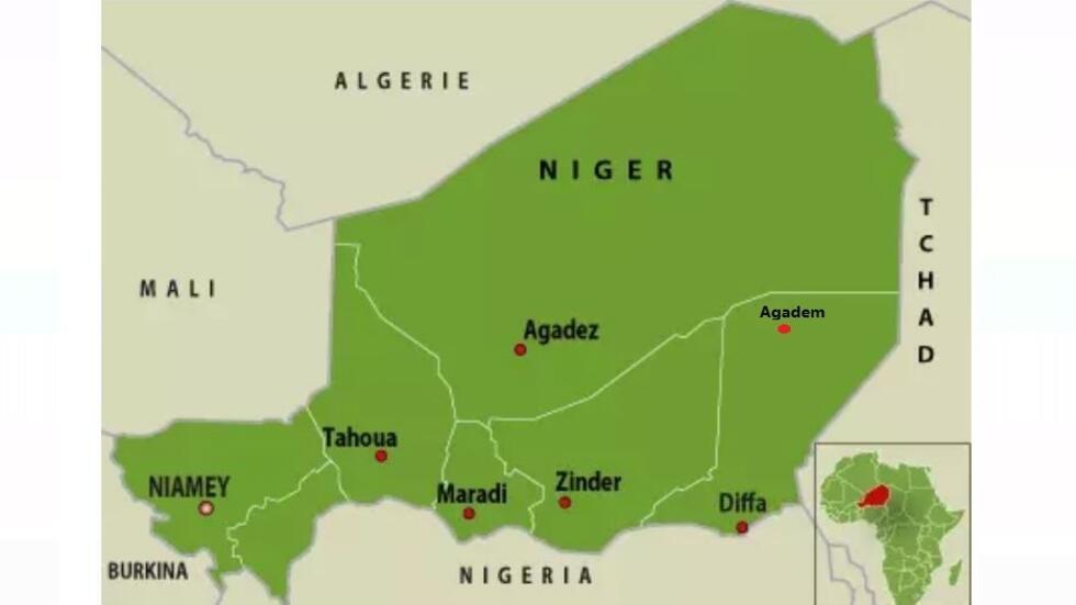 Afrique - pays - Niger - carte avec Niamey +site Agadem