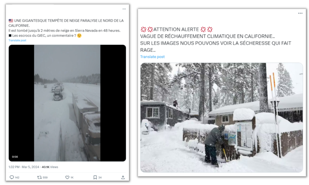 Les messages climatosceptiques instrumentalisent ces images de météo extrême.