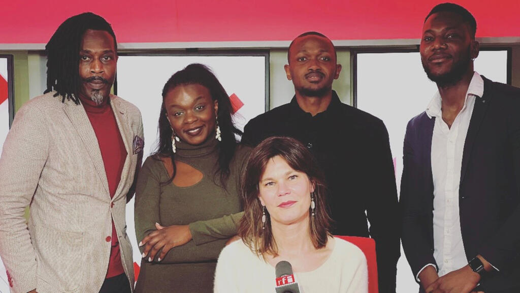 Les invités d'Alors on dit quoi Elydjah, Erica, Franz et Martial, et Lucie Bouteloup au micro.