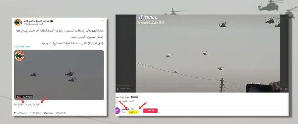 Cette vidéo a déjà été publiée sur les réseaux sociaux bien avant le début du conflit le samedi 15 avril 2023.