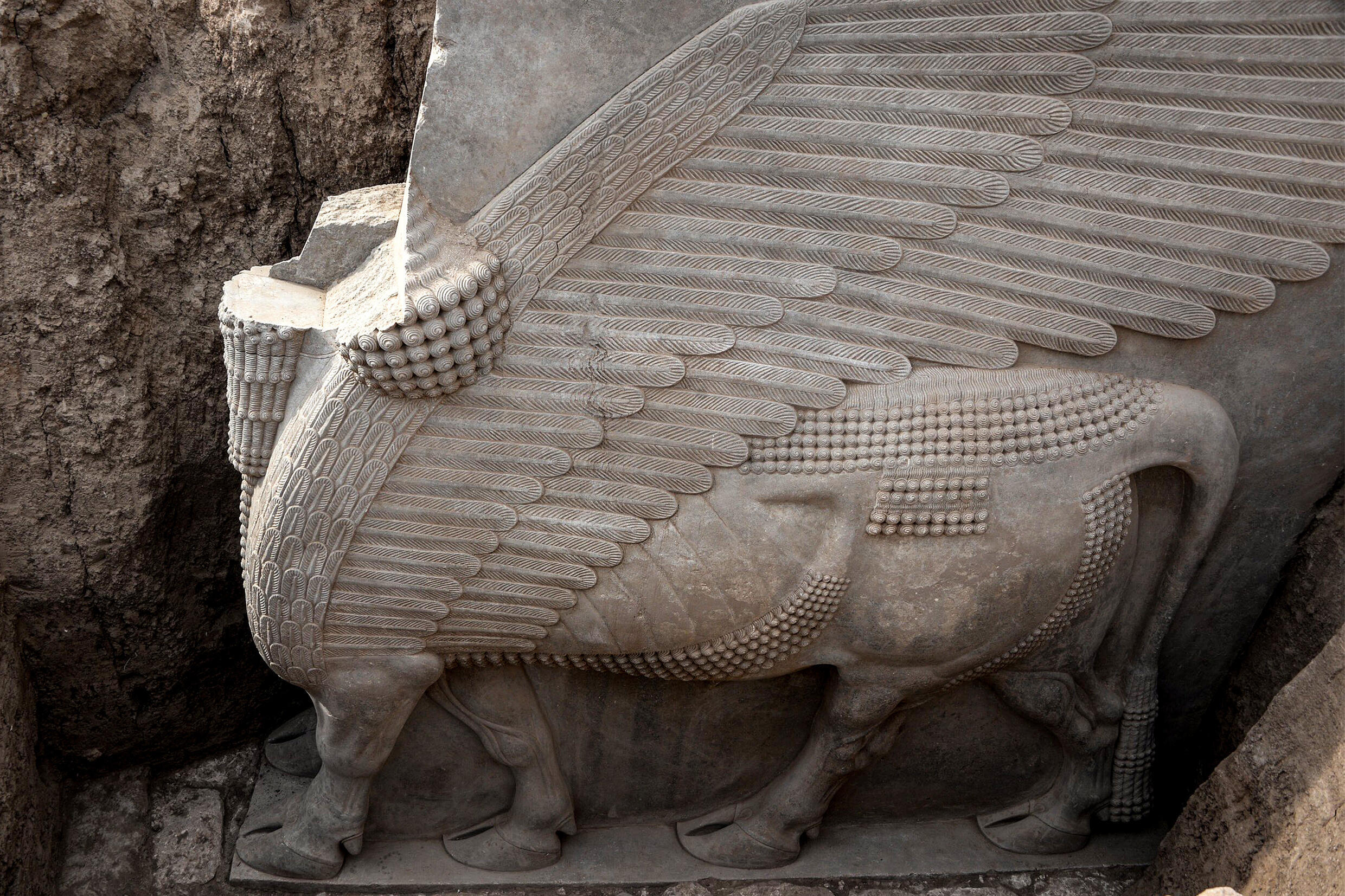 Iraq dig unearths 2,700yearold winged sculpture largely intact