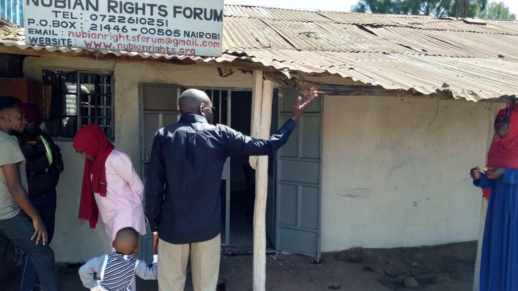 At the Nubian Rights Forum office in Kibera, Kenya, Nubians look for advice on how to get their birth certificates and national identification cards.