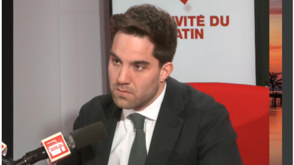 Thomas Ménagé, député RN du Loiret, porte-parole du groupe à l’Assemblée nationale, dans les studios de RFI, le 16 mars 2023.