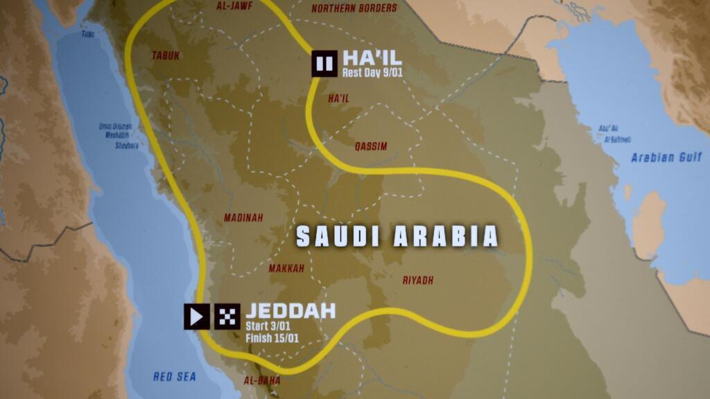O circuito do Rali Dakar 2021 foi traçado dentro das fronteiras da Arábia Sadita.