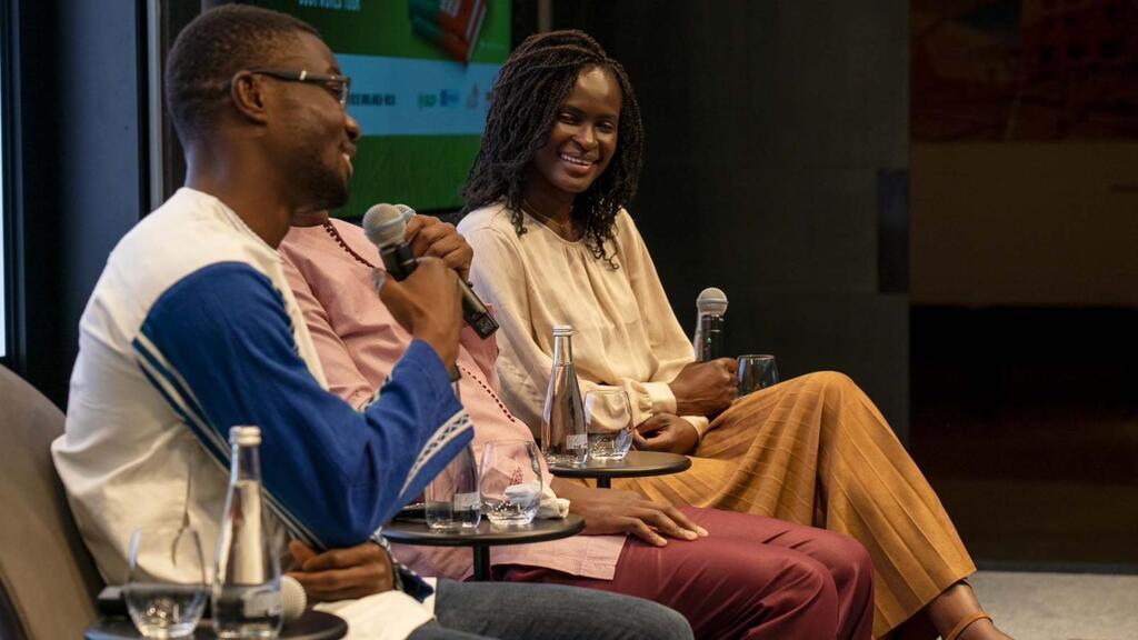 Hugues Fabrice Zango et Ndeye Bineta Ndiongue, athlètes olympiques à l'UM6P France le 27 juin 2024
