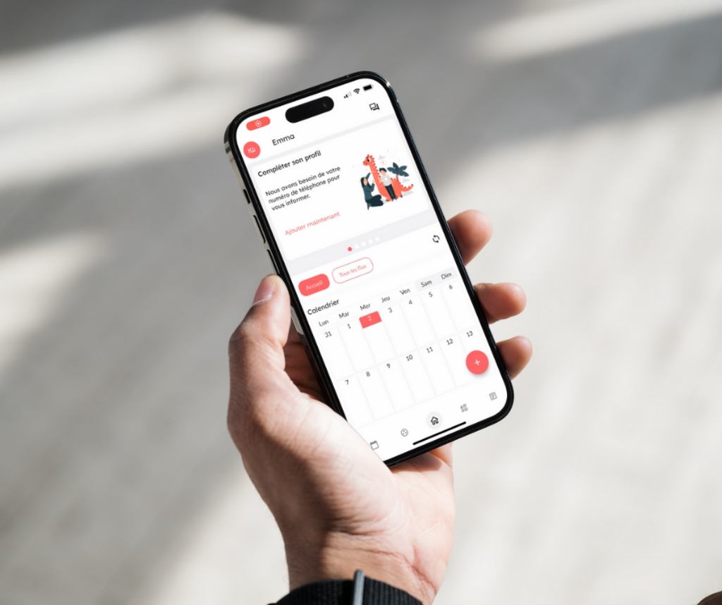 Interface principal do aplicativo para pais separados, Kiido, lançado em julho de 2023.