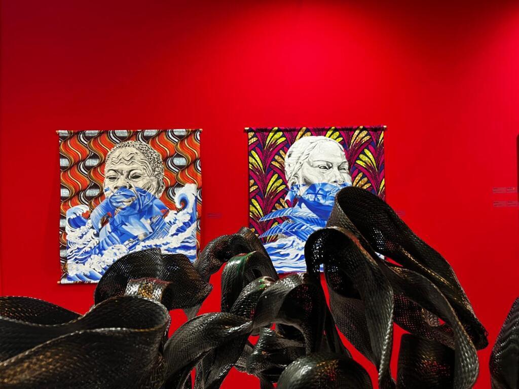 Works by artist Márcio Carvalho at the 9th edition of AKAA, in Paris, on 17 October 2024.
