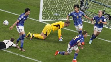 D'abord menés 0-1, les Japonais ont renversé l'Allemagne pour l'emporter 2-1, mercredi 23 novembre 2022.