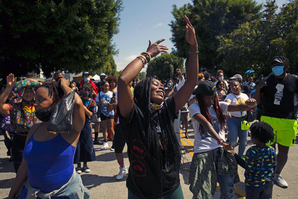 Célébration en musique du Juneteenth, le 19 juin 2020, à Los Angeles.