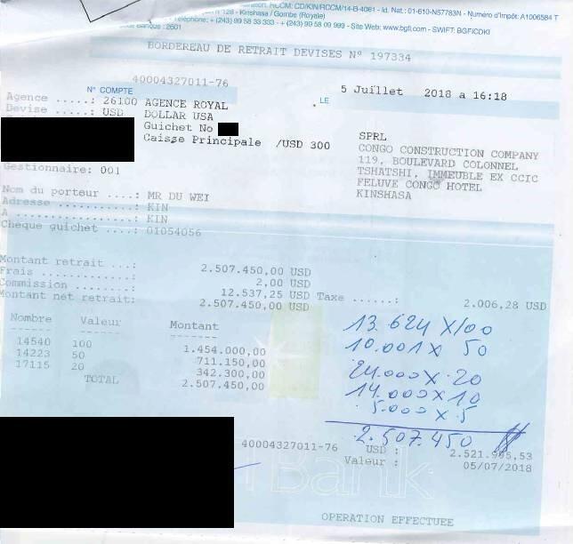 Le bordereau de retrait.