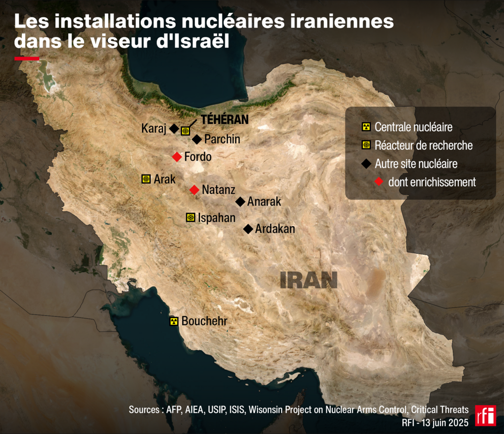 Les principales installations nucléaires en Iran.