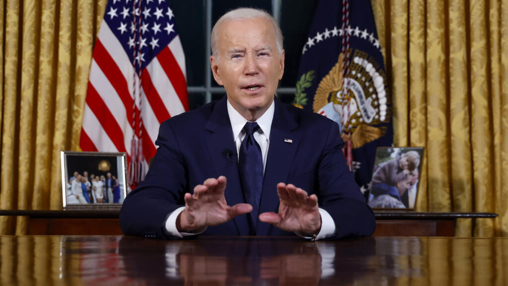 Le président américain Joe Biden lors d'un discours à la nation, le 19 octobre 2023.
