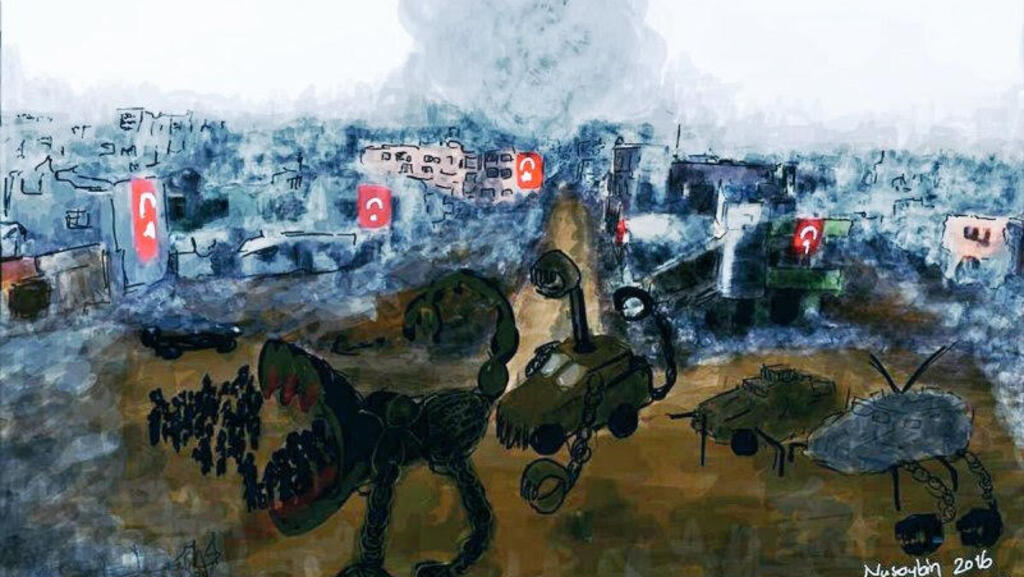 The painting for which Zehra Dogan was sent to prison for nearly two years.