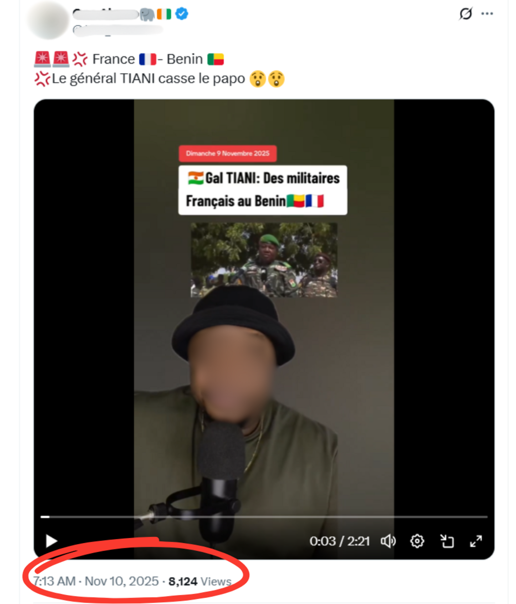 L'infox a été rapidement relayée par des comptes panafricains. Comme ici sur X