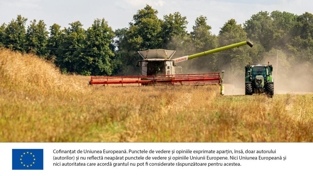 Utilaje agricole la recoltat cereale.