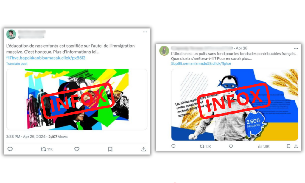 Ces faux comptes appellent les internautes à cliquer sur le lien d'accès à ces faux articles.