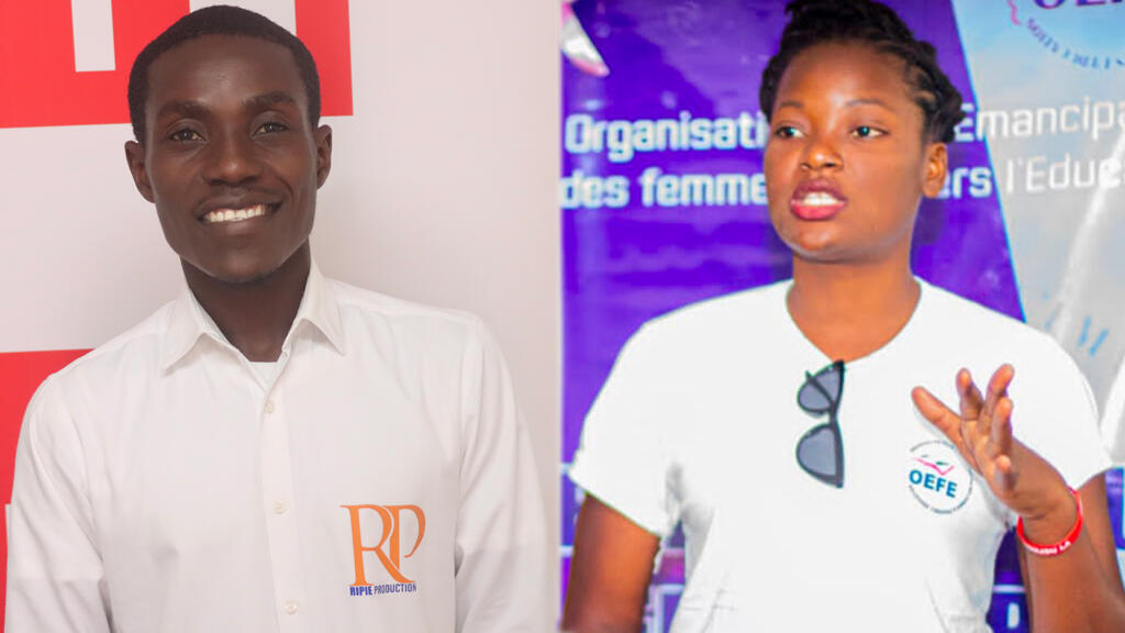 Richardson Pierre, coordonnateur de Ripie Production et Rodeline Doly, coordonnatrice de l’Organisation pour l’émancipation des femmes à travers l’éducation (OEFE).
