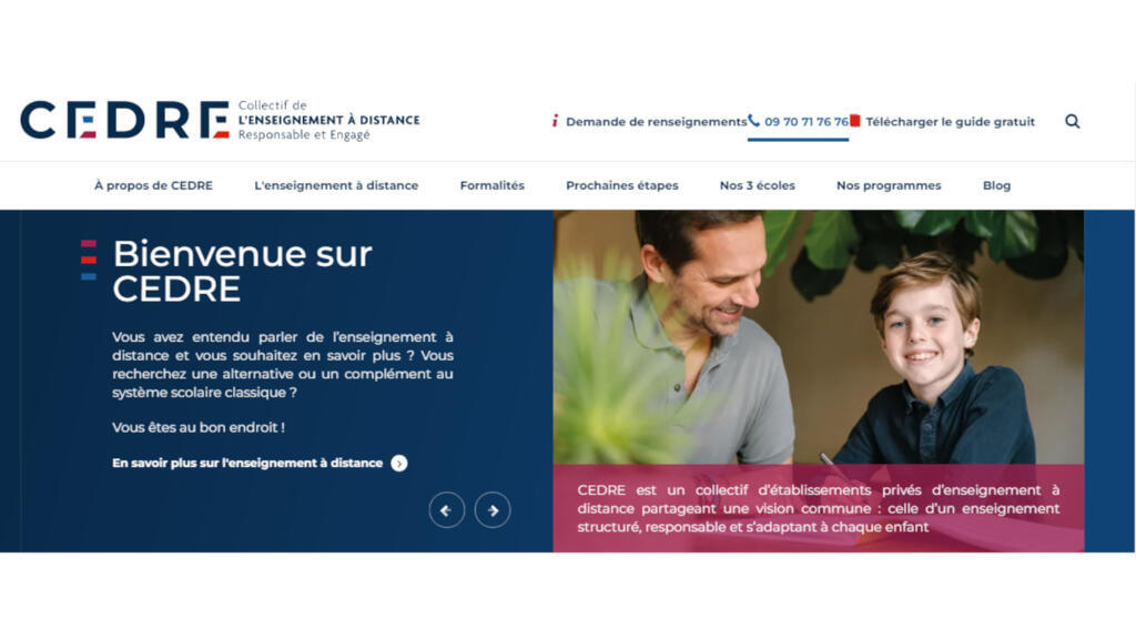 La page d’accueil du site du collectif CEDRE