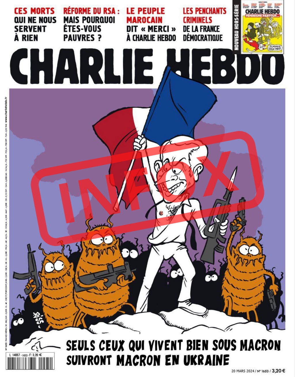 Cette couverture est un faux, elle n'a pas été publiée par Charlie Hebdo.