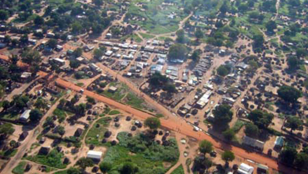Vue aérienne d'une partie de Juba, la capitale du Soudan du Sud.