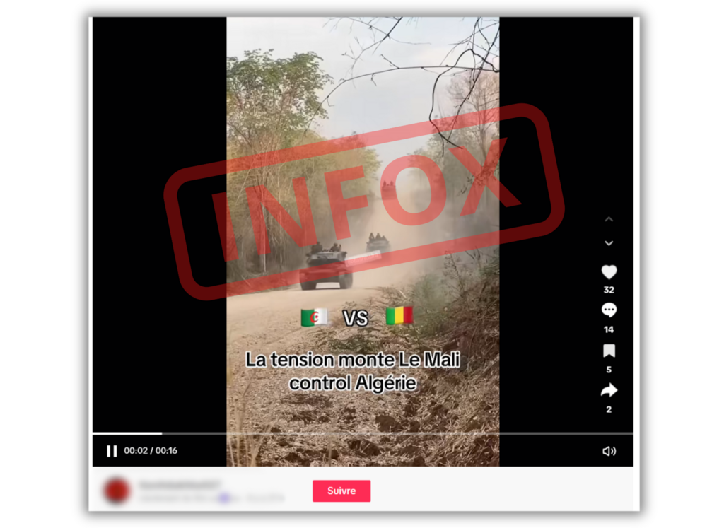 Dans les faits, cette vidéo n'a pas été filmée au Mali ou en Algérie.