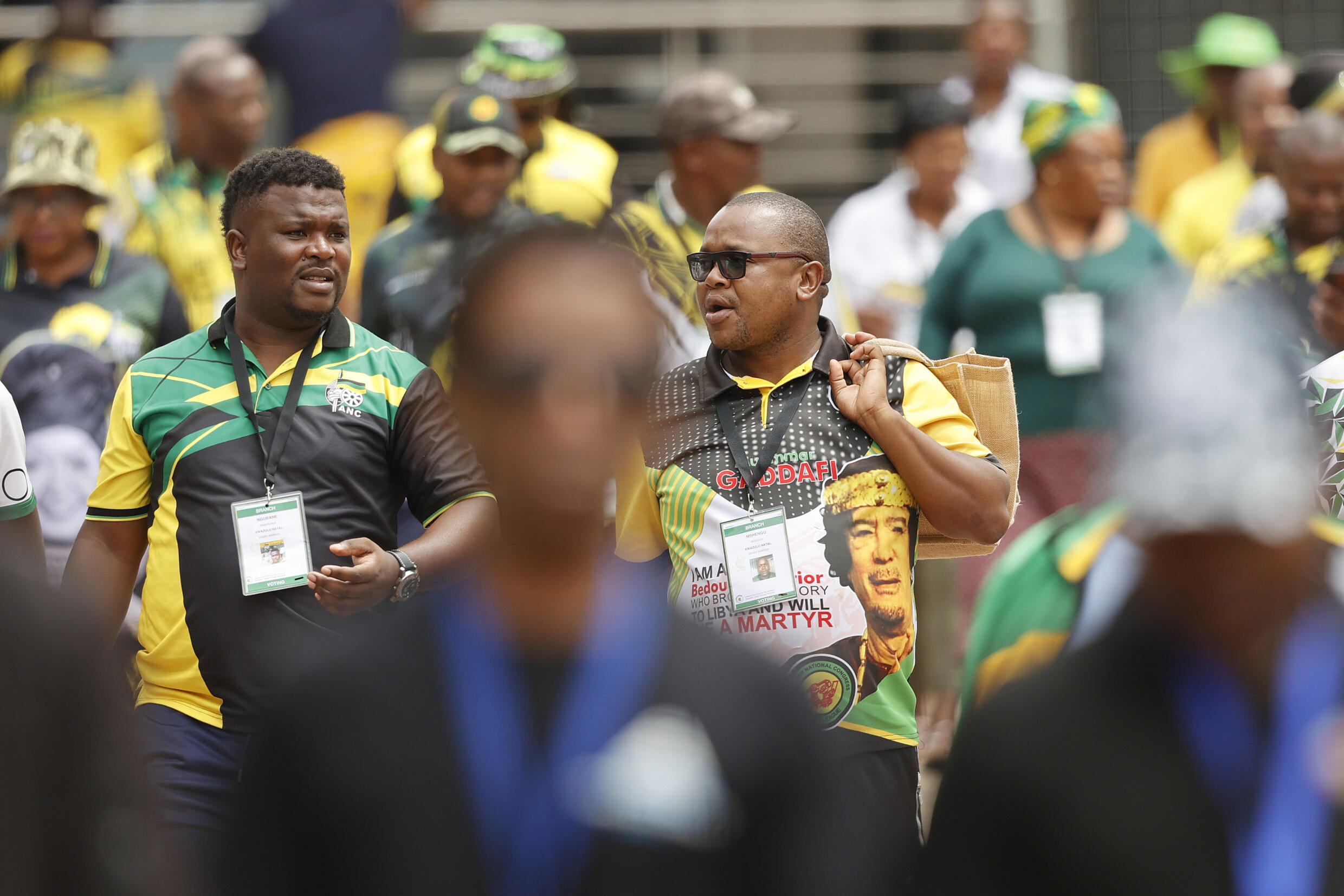 Delegaci Afrykańskiego Kongresu Narodowego, na zdjęciu 18 grudnia 2022 r. W Johannesburgu