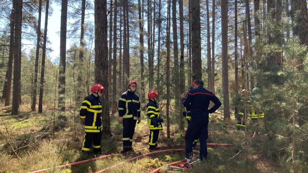 Des pompiers du Cher se préparent face aux risques de feux de forêts.