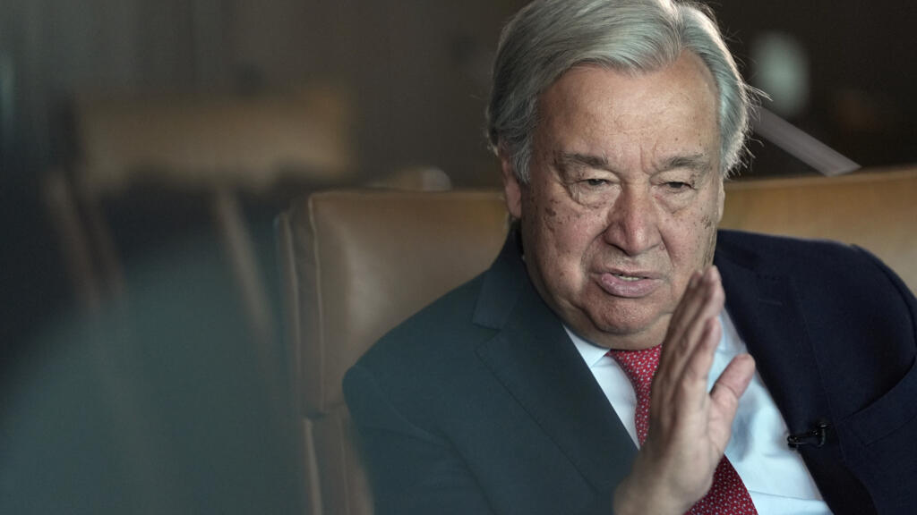Le secrétaire général de l'ONU, Antonio Guterres, s'exprime lors d'un entretien au siège des Nations unies, le lundi 9 septembre 2024.
