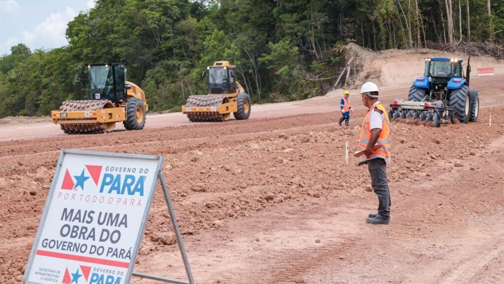 Obras da Avenida Liberdade avançam sobre área florestal de Belém. 