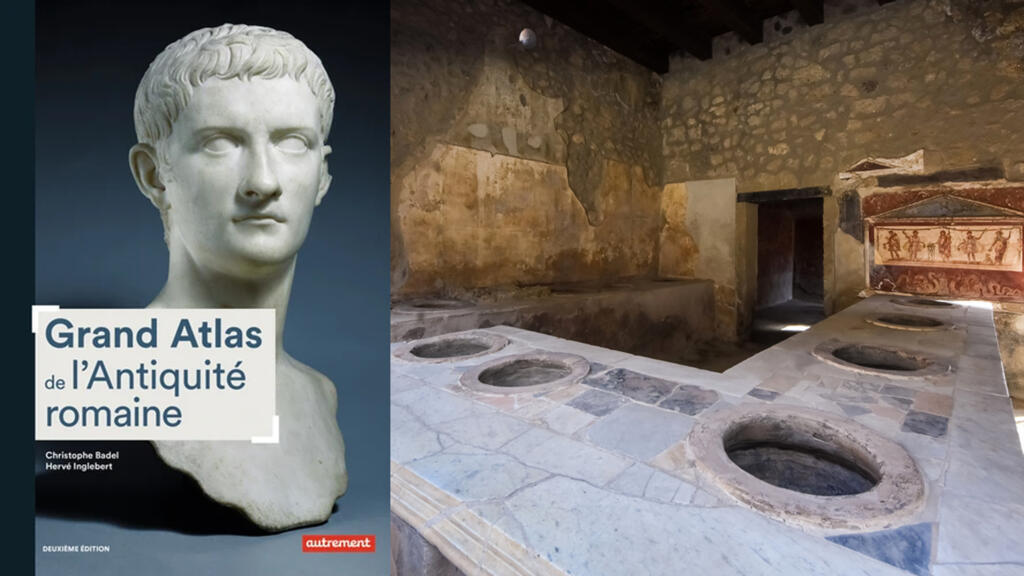 À droite, le «bar» d'un thermopolium (restaurant) de Pompéi.