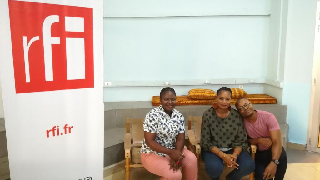 Carine Mukanda, Maggy Bizwaza Kibansa et Max Lobé à la Fête du livre de Kinshasa 2020.