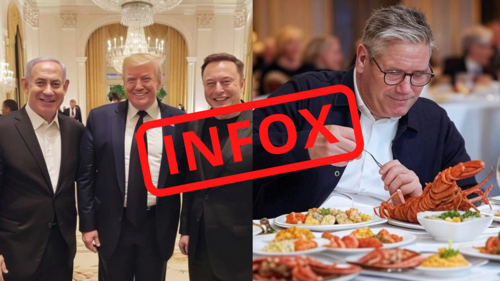 Ces deux images, virales sur les réseaux sociaux ces derniers jours, ont été générées via un outil d'IA générative.