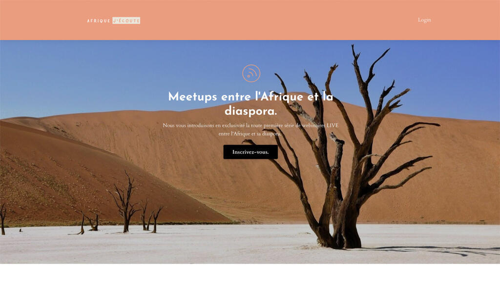 Capture d'écran de la page d'accueil du site internet «Afrique j’écoute».