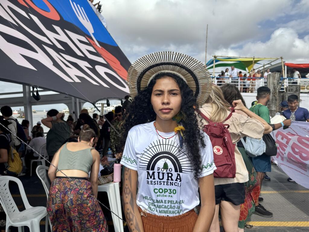 Raquel Mura, do povo indígena Mura Autazes, do Amazonas: "Tem pessoas aqui na Amazônia".