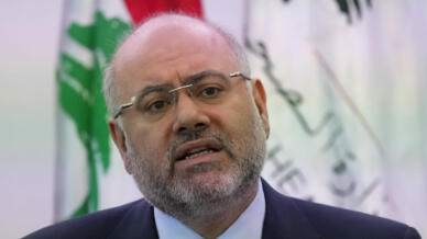 Le ministre libanais de la Santé, Firas Abiad, s'exprime lors d'une conférence de presse sur le premier cas de choléra, à Beyrouth, vendredi 7 octobre 2022.