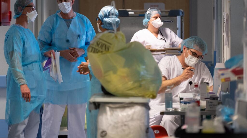 Une unité de soin Covid à l'hôpital de Mulhouse, en Alsace, le 17 avril 2020.