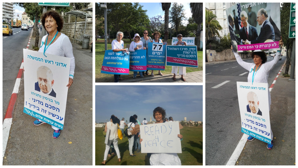 Tânia Harkavi em marchas do Mulheres Agem pela Paz.